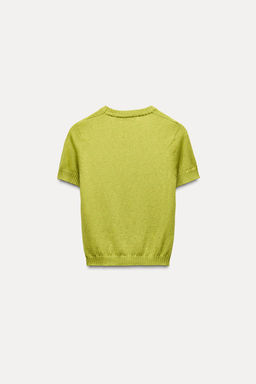 BASIC PLAIN KNIT SHORT SLEEVE TOP - Zara фото 2