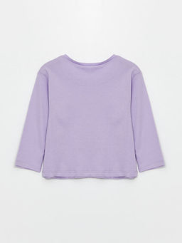 Bisiklet Yaka Uzun Kollu Bask?l? K?z Bebek Ti??rt - Waikiki фото 2