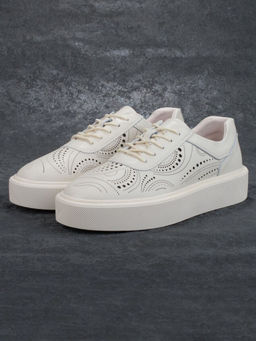 05-PDD166-1 BEIGE Кроссовки женские (натуральная кожа)