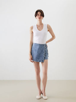 Standart Fit Kad?n Jean ?ort Etek