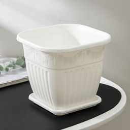 Горшок для цветов с поддоном «Лозанна», 3 л, пластиковый, белый