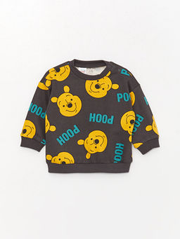Bisiklet Yaka Uzun Kollu Winnie the Pooh Bask?l? Erkek Bebek Sweatshirt ve Pantolon 2li Tak?m - Waikiki фото 2