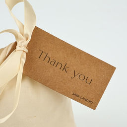 Цена за 5 шт. Мешочек подарочный из хлопка «Спасибо», 10×12 см ± 1.5 см