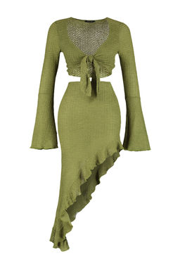 Plaj Giyim Beyaz Dokuma F?rf?rl? Bluz-Etek Tak?m TBESS23AU00040 - Trendyolmilla фото 16