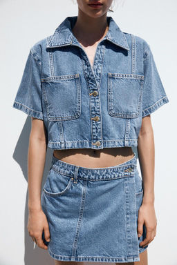 Z1975 CROPPED DENIM SHIRT - Zara фото 5