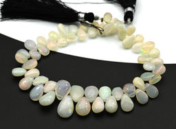 Бусины из натурального опала капля на увеличение 21см, 61 бусина, 12,6г Радуга камня