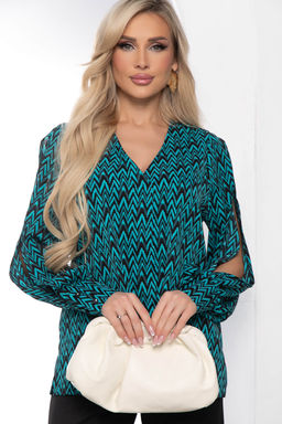 Блуза Тайное чувство (бирюза/черная) Б8519 - Lt collection фото 4