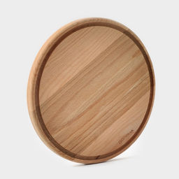 Доска разделочная с кровостоком Премиум «Круглая», d=25 см, бук