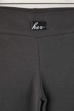 Lacivert K?z Cocuk Genis Paca/Flare Basic Orme Tayt TKDSS24TA00007 - Trendyolmilla фото 14