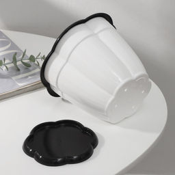 Цена за 2 шт. Горшок для цветов с поддоном «Восторг», 1.5 л, пластиковый, белый