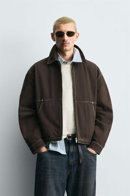 CONTRAST STITCH WASHED JACKET - Zara фото 2