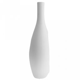 Ваза керамическая "Кейптаун" 2,1л, 18х10см h38см, д/горла - 2,4см, матовая глазурь, цвет - белый, в коробке (Китай)