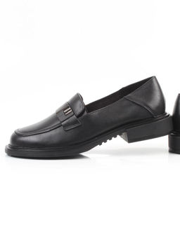 03-DEB58-1 BLACK Лоферы женские (натуральная кожа)