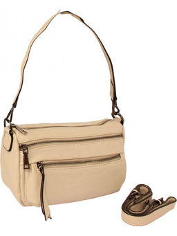 Сумка женская натуральная кожа GU 2066-2058, 1отд+еврокарман, плечевой ремень, молочный SALE 265753
