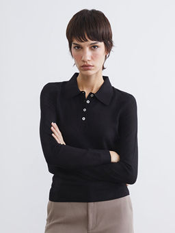 Polo Yaka Kad?n Triko Kazak