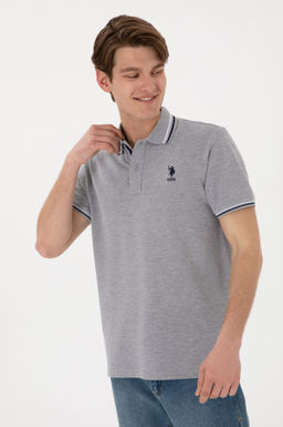 Erkek Regular Fit Polo Yaka Gri Melanj Basic Ti__rt Sepette S_rpriz _ndirim - U.s. polo assn фото 4