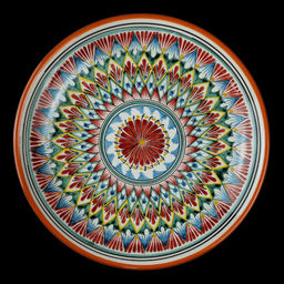 Ляган 30см, плоский Риштанская керамика оранжевый