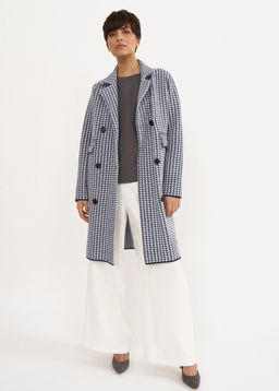 Conso/KPM 210705 - white/dark blue Пальто Трикотажное фото 3