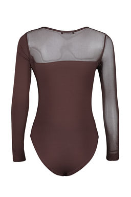 TRENDYOLMILLA Kahverengi Tul Detayl? C?tc?tl? Esnek Orme Body TWOAW24BD00021  фото 13