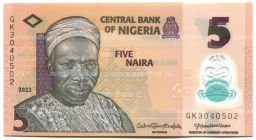 Банкнота 5 найра 2022 года Нигерия