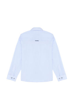 U. S. Polo Assn Голубая базовая рубашка с длинным рукавом для мальчика - U.s. polo assn фото 4