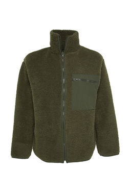 TRENDYOLMILLA Winter Essentials Gri Polar Fermuarl? Dik Yaka Uzun Kol Cep Detayl? Orme Sweatshirt TWOAW24SW00071 фото 7