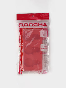 Форма для мороженого новогодняя Доляна Снеговик, силикон, 18?9?2 см, 3 ячейки, с палочками, красная