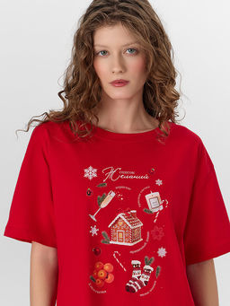 Сорочка ночная женская с новогодним принтом - Mark formelle фото 4