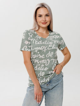 Футболка женская Ф-48 (деворе) Хаки