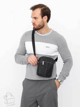 Сумка мужская кожаная 8611S black Fuzhiniao