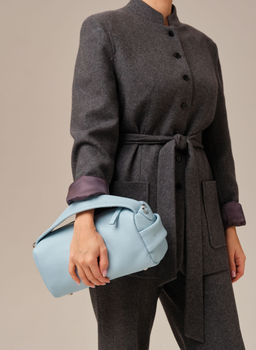 Кожаная сумка Solea DBR 31365 светло-голубой  фото 8