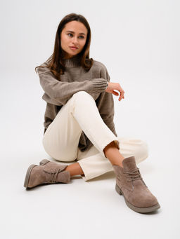 Ботинки 308.патрицияka.Капучино замша/мех