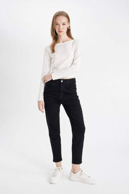 Джинсовые брюки длиной до щиколотки с высокой талией Comfort Mom - Defacto фото 2