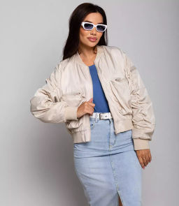 Бомбер #КТ2561, бежевый