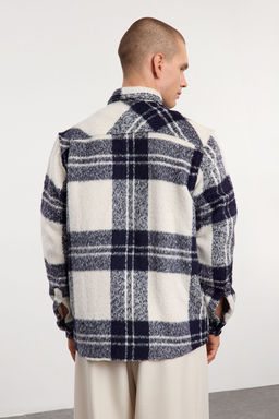 TRENDYOL MAN Ekru Unisex Oversize Fit K?sl?k Kareli Oduncu Gomlek Ceket TMNAW25GO00024 - Trendyolmilla фото 14