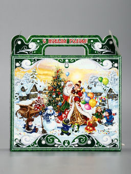 Цена за 10 шт. Подарочная коробка новогодняя «Чудо тройка» Чемоданчик малый, 17.3×6.5×15 см