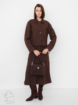 Сумка женская кожаная 1035CF d.coffee Polina&Eiterou в Новосибирске