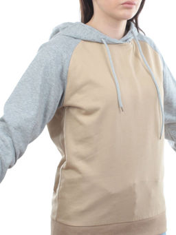 E103 BEIGE/GRAY Толстовка женская (хлопок 90%, полиэстер 10%)