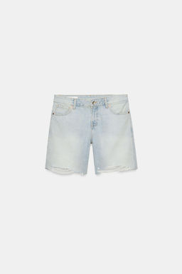 BERMUDA DENIM TRF TIRO MEDIO / Azul claro - Zara фото 5