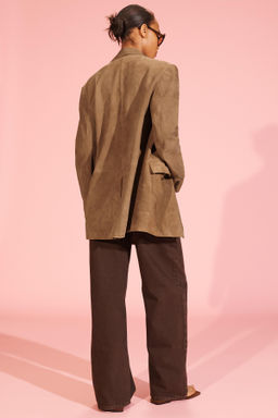 LIMITED EDITION 100% SUEDE LEATHER BLAZER - Zara фото 3