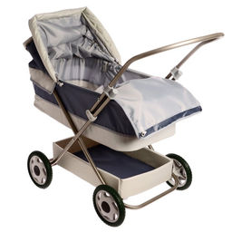 Коляска кукольная №13, цвет серый