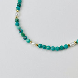 Анклет "браслет на ногу" из Бирюзы и Жемчуга