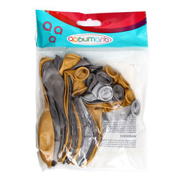 Шар латексный 12" «Настоящему Мужчине, С Днём Рождения!», хром, 2 ст, 10 шт. МИКС