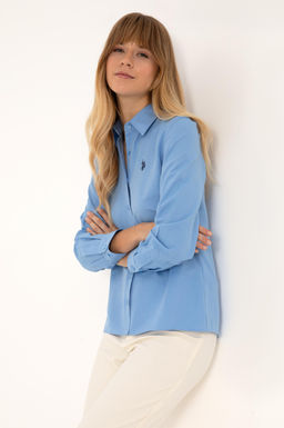 Kad_n A__k Mavi Uzun Kollu Basic G_mlek - U.s. polo assn фото 3