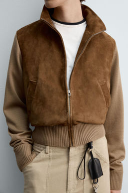 LIMITED EDITION COMBINED LEATHER JACKET - Zara фото 5