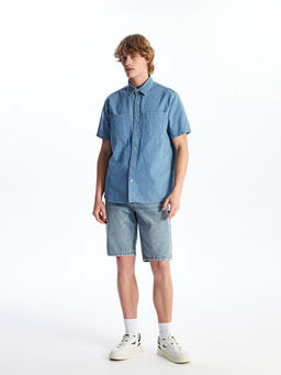 Rahat Kal?p K?sa Kollu Erkek Jean G?mlek