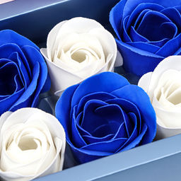 Мыльные розы, белые и синие, набор 6 шт. - SB BEAUTY фото 3
