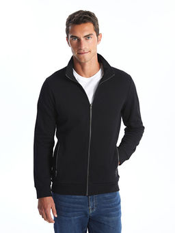 Dik Yaka Uzun Kollu Erkek Fermuarl? Sweatshirt