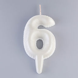 Свеча в торт «Шары», цифра 6, жемчужный, 5.5 см