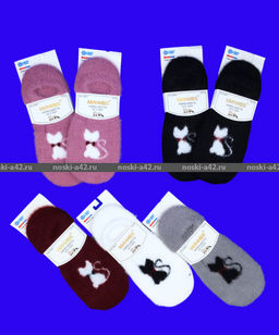 Цена за 10 пар. МИНИBS носки женские укороченные ангора НОРКА ШЕРСТЬ Кошечка 37-41 (фактически 37-41)